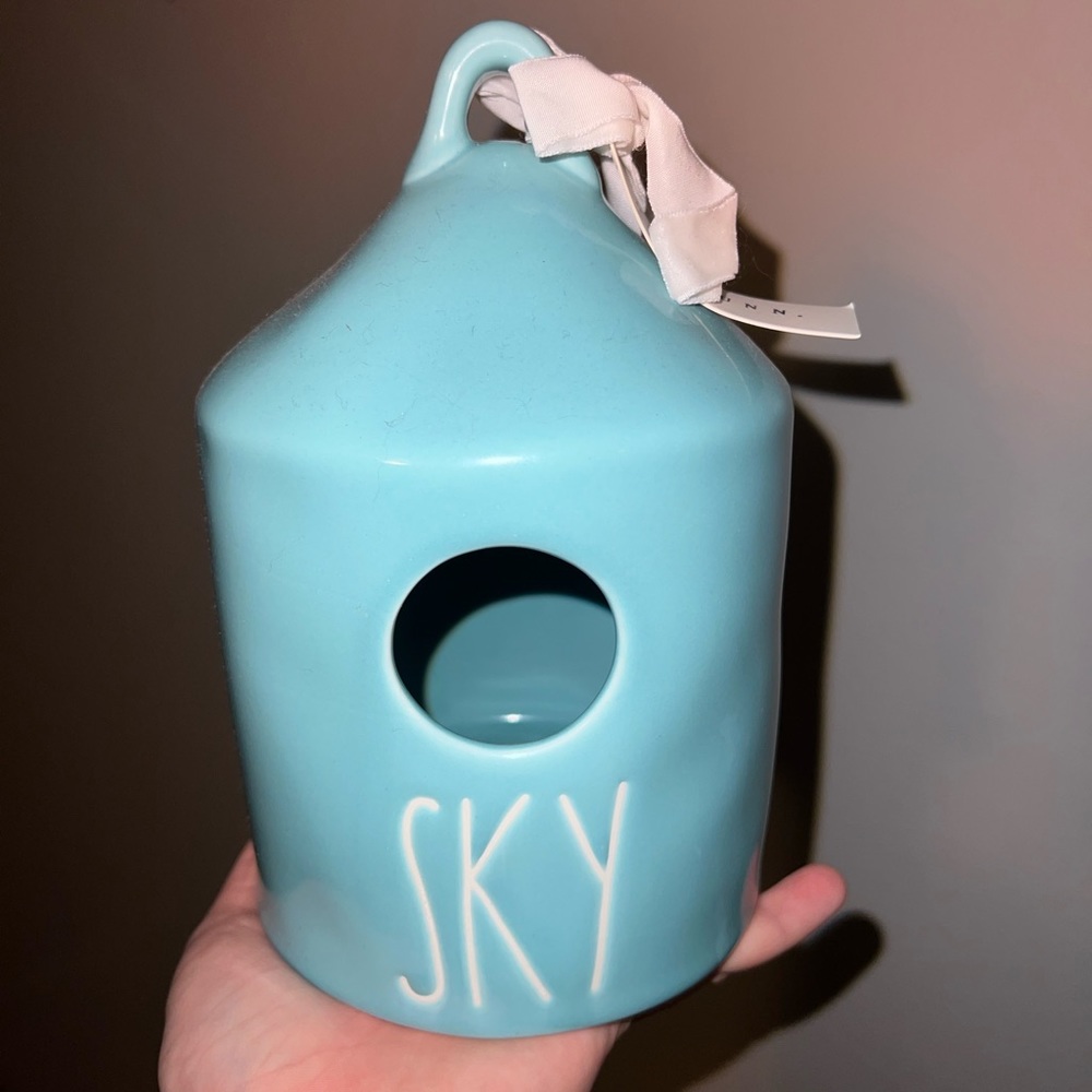 Light blue Rae Dunn birdhouse